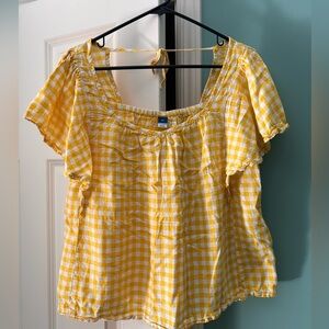 Gingham short sleeve top